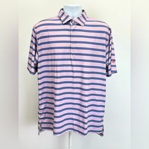 TURTLESON Men’s lavender with blue stripe golf polo size XL